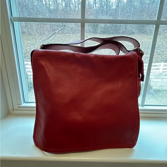 NWOT Red Leather Shoulder Bag - Picture 2 of 10